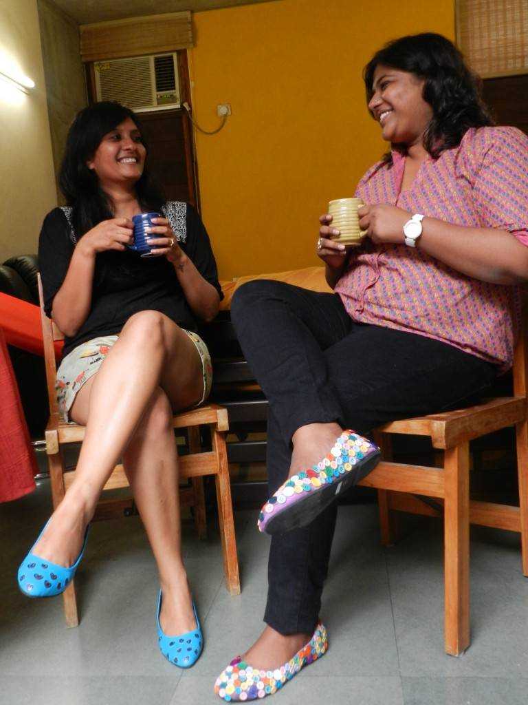 coffee, conversation and the fun footwear!!