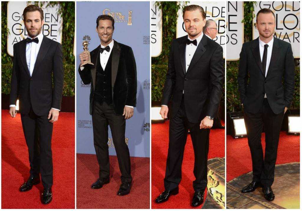 Some good looking men and their shiny shoes at the red carpet