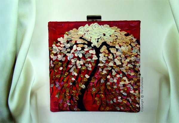 Hand painted Dream-Tree Clutch. Buy it here